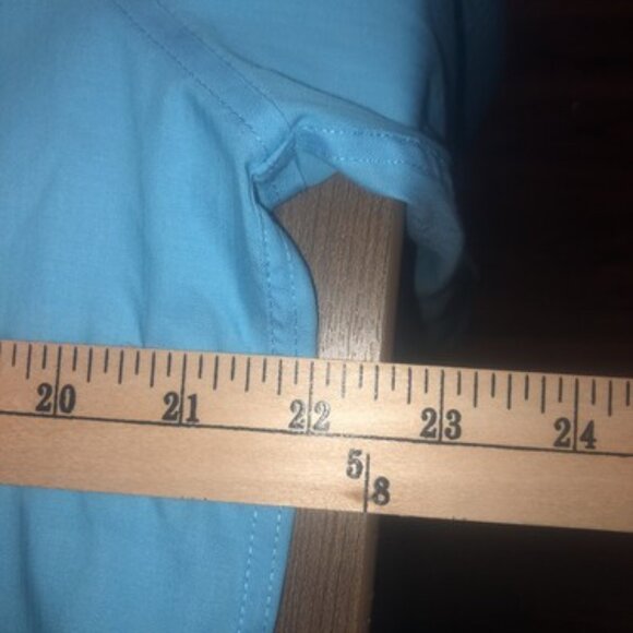 Calvin Klein Mens Large Blue Slim Fit Performance Long Sleeve Button Up Shirt - Picture 6 of 9